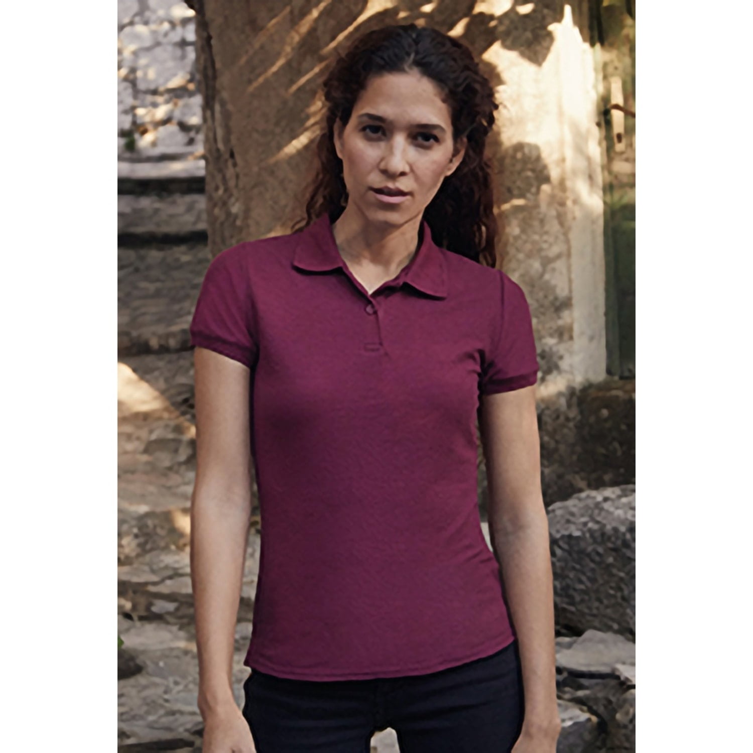 Fruit of the loom purple polo shirt clearance