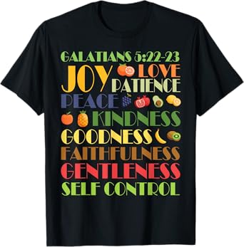 Fruit Of The Spirit Bible Verse Christian Galatians 5:22 T-Shirt ...