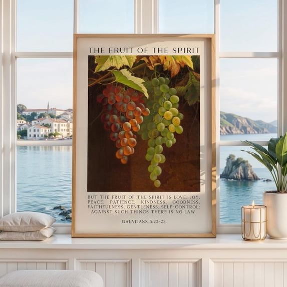 Scripture Soul Fruit Of The Spirit Bible Verse Wall Art Print, Galatians 5:22, 23 ...