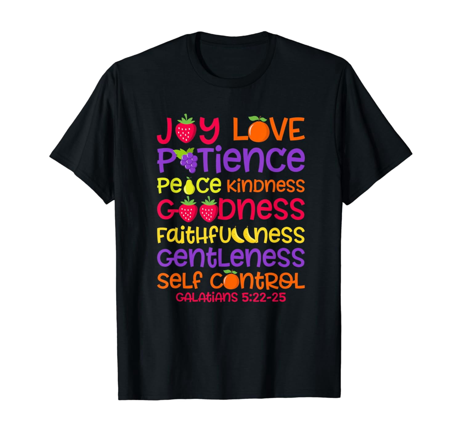 Fruit Of The Spirit Galatians 5:22 Bible Verse Christian T-Shirt ...