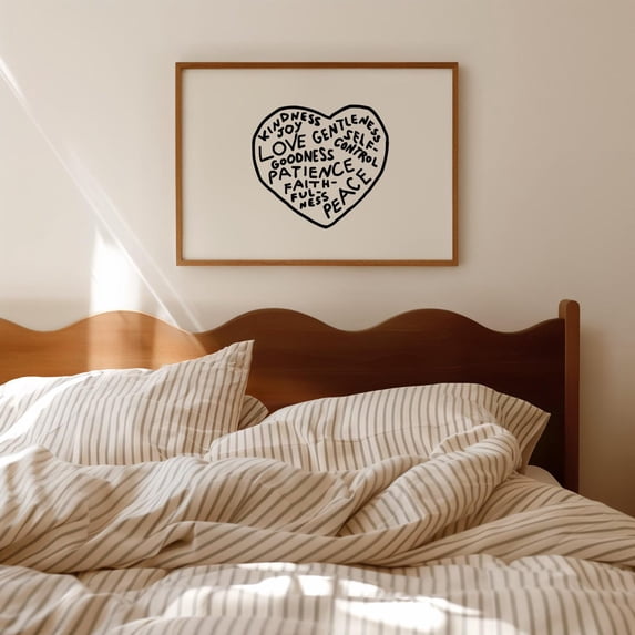 Fruit Of The Spirit Hand Drawn Christian Scripture Wall Art Print ...