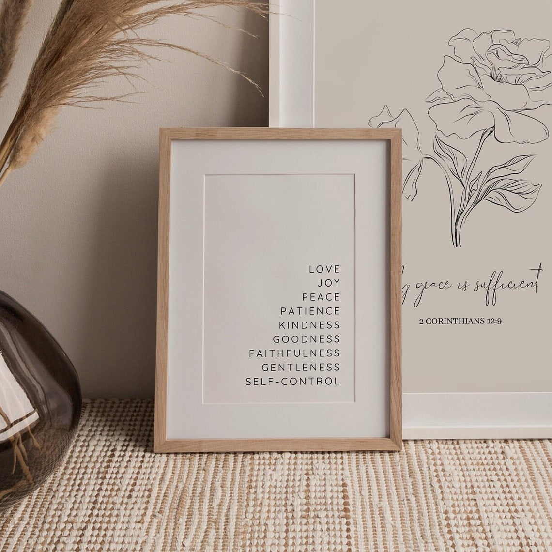 Fruit Of The Spirit Wall Art Bible Verse Scripture, Unframed Paper ...