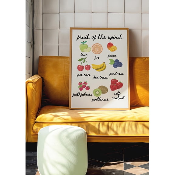 Fruit Of The Spirit Wall Art Christian Dopamine Decor Retro Unframed Paper Poster 8x10in