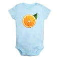 thumbnail image 1 of Fruit Orange Image Print Rompers For Babies, Newborn Baby Unisex Bodysuits, Infant Jumpsuits, Toddler 0-24 Months Kids One-Piece Oufits (Blue, 0-6 Months), 1 of 4