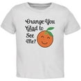 thumbnail image 1 of Fruit Orange You Glad to See Me Aren't Baby Crewneck T Shirt White 18-24 M, 1 of 1