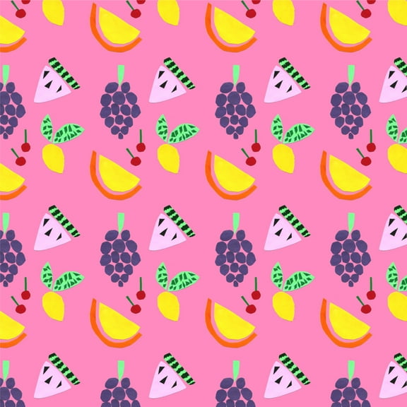 Fruit Party Cherries Grapes Lemons Premium Roll Gift Wrap Wrapping Paper