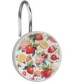 Fruit Party Decorative Shower Curtain Hooks Resin, Glass, and