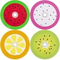 thumbnail image 1 of Fruit Pattern Mason Sipper Jar Lids with Hole for Straws – Set of 4, Fun Party Favor Lids for Mason Jars, Kids Drinkware Accessories, 1 of 3