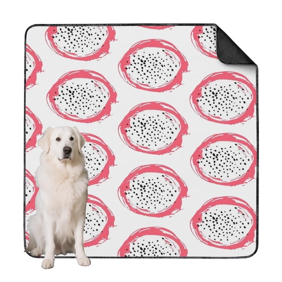 Fruit Pattern Reusable Dog Potty Pads, Non-Slip Washable Pee Pad for Indoor Crate Training and Floor Protection (Fruit patterns, 72"x72")