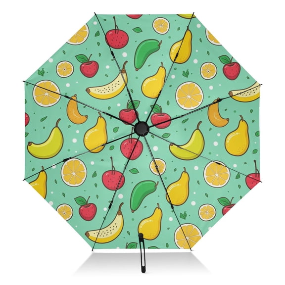 Fruit Pattern Umbrella Folding Sun Umbrella Travel Auto Open Close Large UV50+ 40in