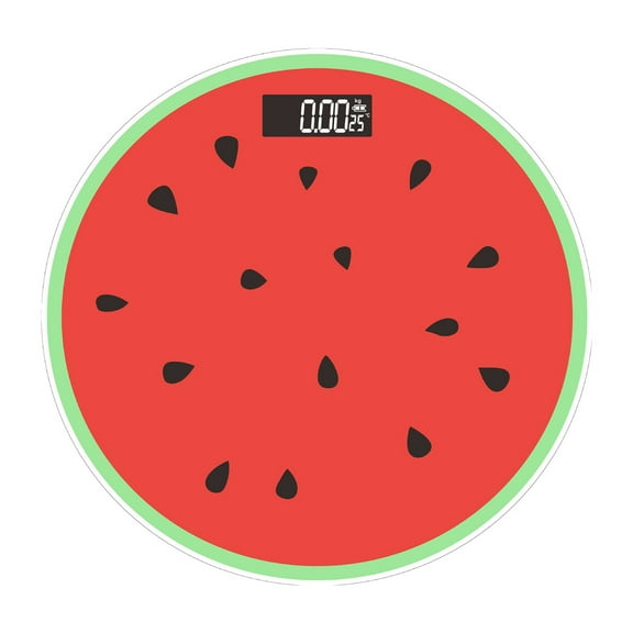 Fruit Patterns Weighing Scales, Home Weighing Glass Pane, USB Charging with Temperature Measurement Function (Watermelon)