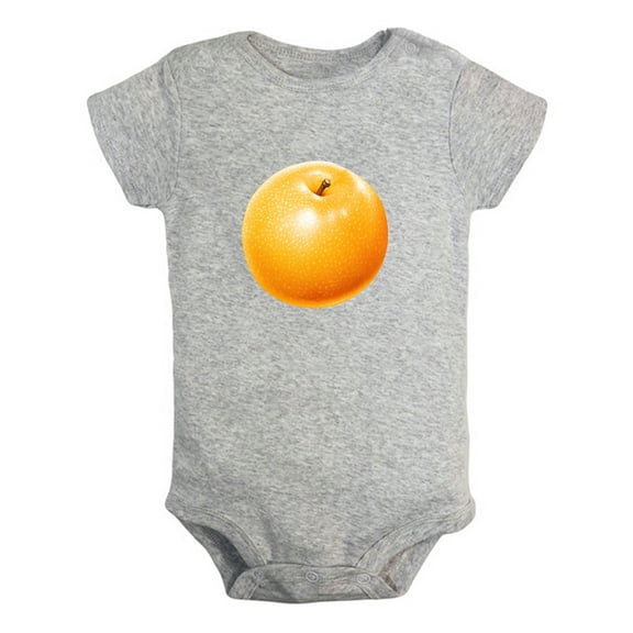 Fruit Pear Image Print Rompers For Babies, Newborn Baby Unisex Bodysuits, Infant Jumpsuits, Toddler 0-24 Months Kids One-Piece Oufits (Gray, 12-18 Months)