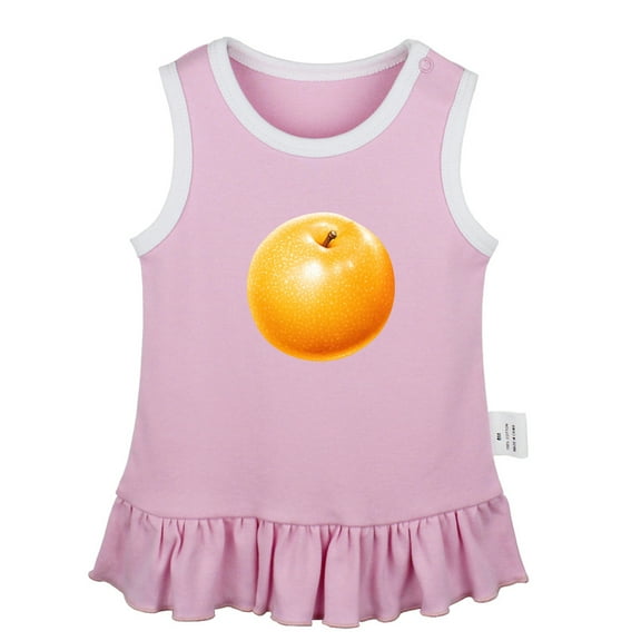 Fruit Pear Pattern Dresses For Baby, Newborn Babies Skirts, Infant Princess Dress, 0-24M Kids Graphic Clothes (Pink Sleeveless Dresses, 0-6 Months)