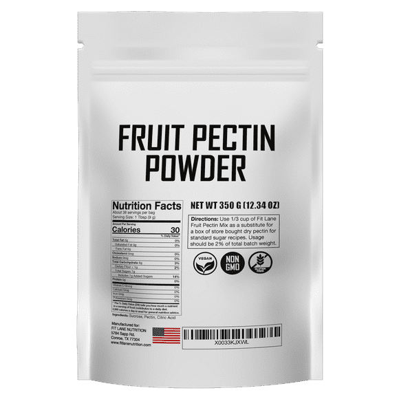 Fruit Pectin Powder for Jams and Jellies. Natural, Vegan and NON-GMO. Premium Bulk Powder. 350 Grams (12.35 oz) Value Size Bag.