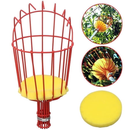OFEFE Fruit Picker Basket Head,Fruit Harvesting Tool for Gathering Apple Mango Orange Avocados Lemon,Grabber Tool with Foam Cushion,Pole Not Included