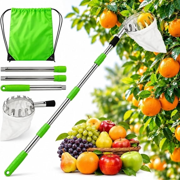 Fruit Picker Head Basket with Pole Attachment,Collection Telescoping ...