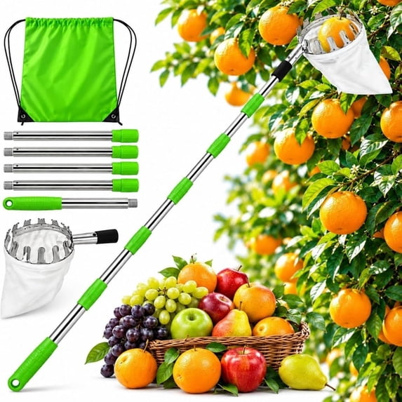 Fruit Picker Head Basket with Pole Attachment,Collection Telescoping ...