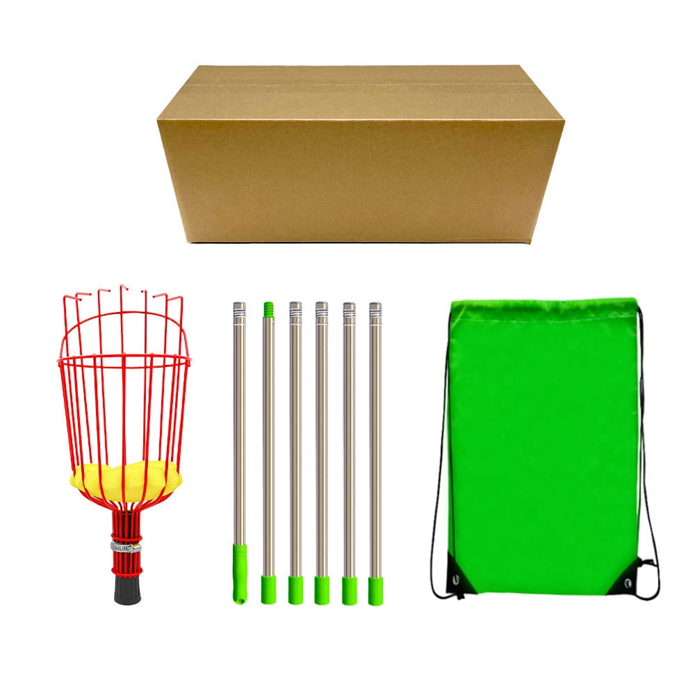 Fruit Picker Pole with Basket Telescoping Fruit Picker Tool With Long