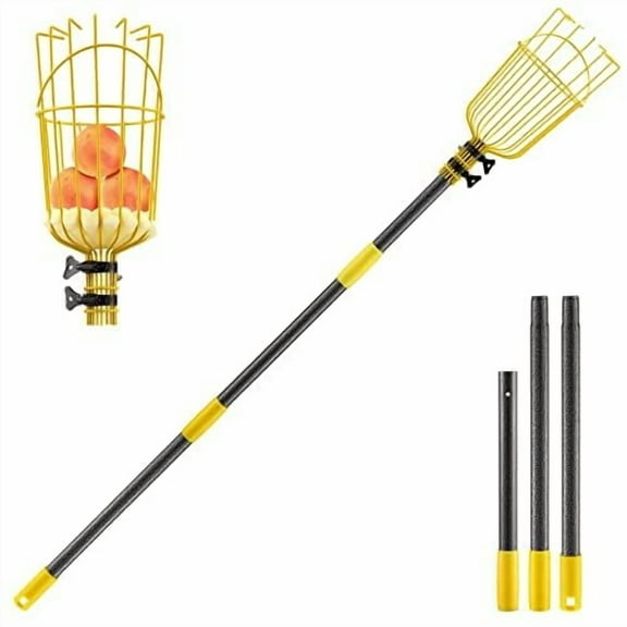 Fruit Picker Pole with Bracket Telescoping, Adjustable Orange Picker Pole with Bracket 13ft Long Handle