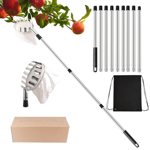 Fruit Picker | Telescoping Harvesting Equipment,3.3-13ft Adjusting Fruit Picker | for Mango Lemon Orange Pear Cherry Farm Orchard
