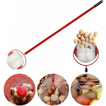 Fruit Picker Tool - Large Nut Gatherer Rolling Nut Harvester Ball Picker Adjustable Outdoor Manual Tools Picker Collector Walnuts Pecans Golf Darts and Balls - 3.5 ft