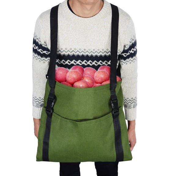 Fruit Picking Bag Vegetable Harvest Apples Berry Garden Picking Bag Garden Apron,farm helper, free your arm and hand,green ,large size