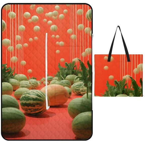 Fruit Picnic Blanket Waterproof Outdoor Beach Blanket Hand-held Pad Suitable for Travel, Camping, Beach, Family Gatherings