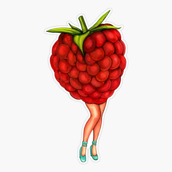 Fruit Pin-Up: Raspberry Girl Er, Phone Decal Water Bottle Stickers Car Decals, Funny Birthday Gift