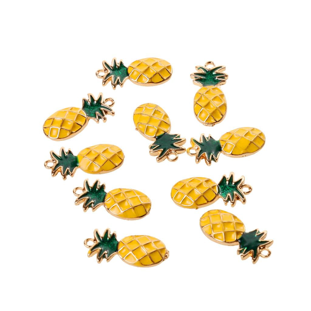 BLESIYA Fruit Pineapple Charms Cute Set,10pcs Charms for DIY Craft Making, Jewelry