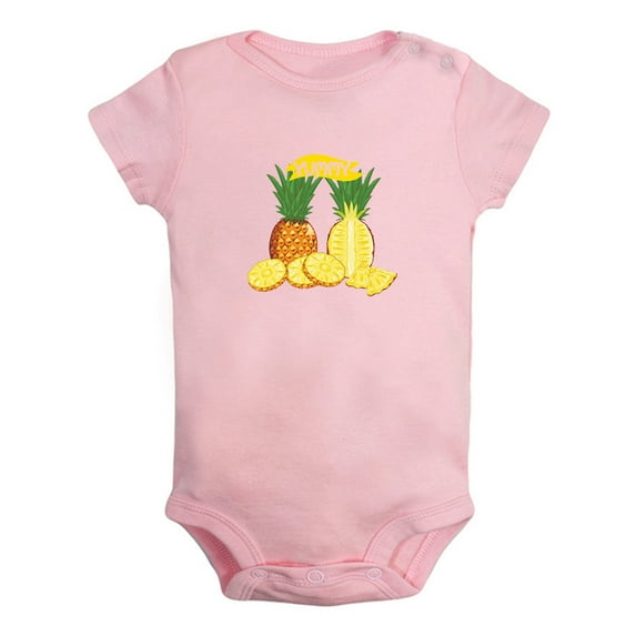 Fruit Pineapple Image Print Rompers For Babies, Newborn Baby Unisex Bodysuits, Infant Jumpsuits, Toddler 0-24 Months Kids One-Piece Oufits (Pink, 18-24 Months)