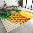 thumbnail image 1 of Fruit Pineapple Kids Area Rugs, Abstract Red Green Checkered Soft Fluffy Bedroom Rug, Non-Slip Machine Washable Living Room Carpet For Dining Room Kitchen Office Apartment Hallway 2 x 3ft, 1 of 6