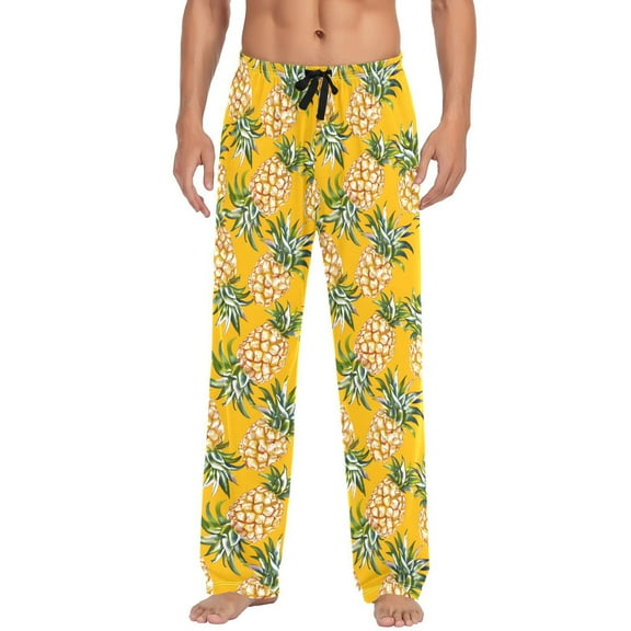 Fruit Pineapple Men's Pajama Pants Cotton Long Sleepwear Lounge Pants S