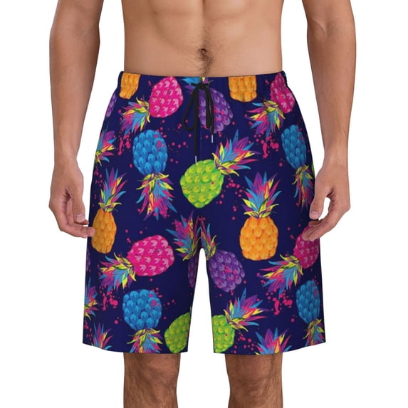 Fruit Pineapple Pattern Men'S Beach Pants Quick Dry Short Swim Trunks With With Pockets And Mesh Lining Swimwear Beach Bathing Shorts X-Large