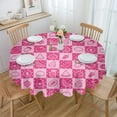 thumbnail image 1 of Fruit Plaid Pink Waterproof Tablecloth Tea Table Decoration Round Table Cover Kitchen Wedding Party Home Dining Room Table Cloth, 1 of 5