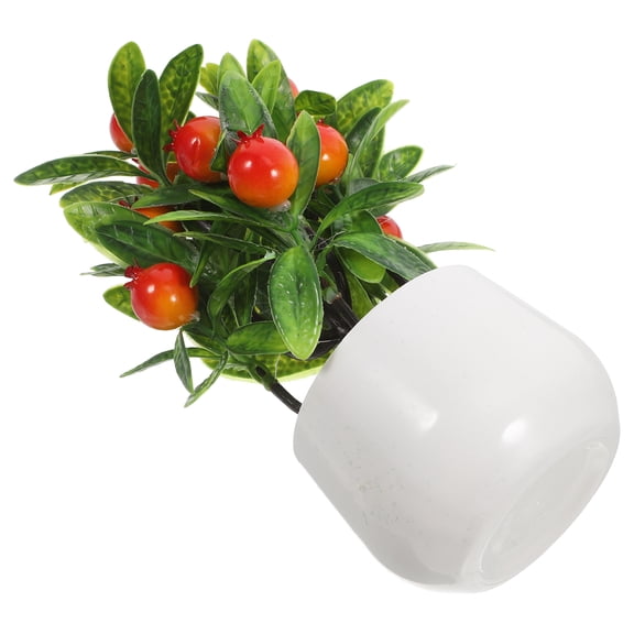 Homoyoyo Faux Bonsai Tree Artificial Pomegranate Plant Decor Realistic Design ABS PVC Home Office Decoration