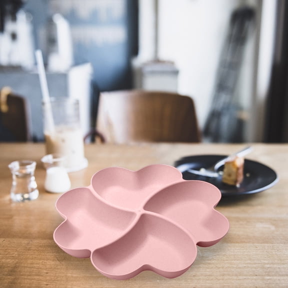 Fruit Plate 2 Heart Shaped Platter Bowl Serving Tray and Platter for Chips Dips Condiments Candy Fruit Plates Serving Dish Saucers, 27cm, Pink