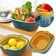 thumbnail image 1 of Fruit Plate Set Multifunctional Double Layer Drain Basin with 6-Piece Kitchen Washing Bowl and Strainer for Fruit and Vegetables Durable Home Canning Style Kitchen Accessory, 1 of 7
