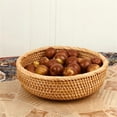 thumbnail image 1 of Fruit Plate,Round Keys Basket Bowl For Entryway Hand Woven Wicker Storage Basket Rattan Decorative Basket Fruit Candy Cake Food Serving Basket Tray For Keys Wallet Cell Phone And More, 1 of 5