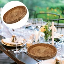 Fruit Plate,Round Rattan Tray Decorative Coffee Table Tray Handwoven Ottoman Basket Wicker /bread Serving Basket