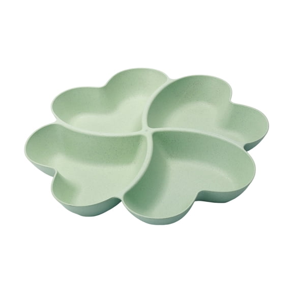 Fruit Plate Serving Set for Home Kitchen Display - Heart Shaped Platter Bowl and Tray for Chips Dips Candy Fruit,27cm,Green