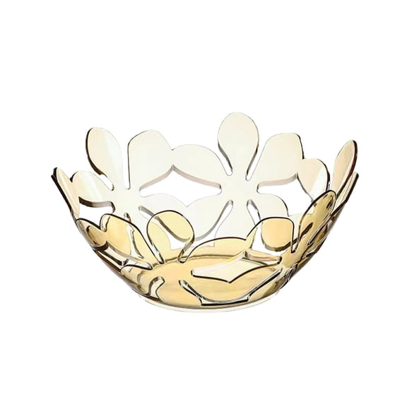 Fruit Plate Transparent Petal Fruit Plate Hollow Design Snack Tray for Coffee Table Living Room Decor Dried Fruit Candy Serving Dish with Artistic Floral Pattern Snack Tray
