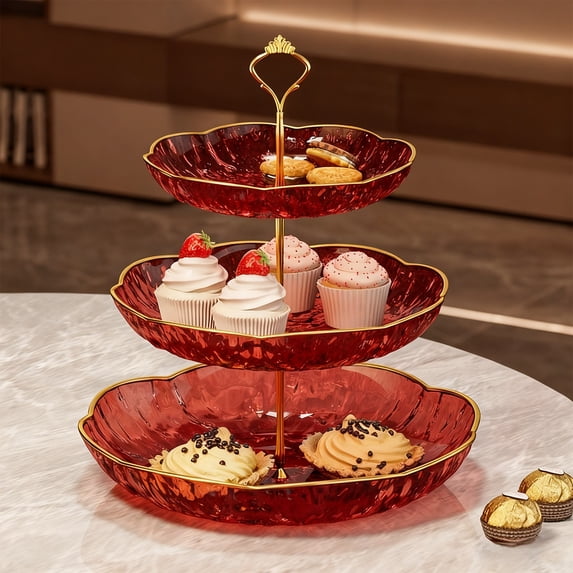 Fruit Plate Tray Cupcake Stand Decorative Dessert Plate Serving Trays Cake Stand for Decor Entertaining Birthday Home Wedding
