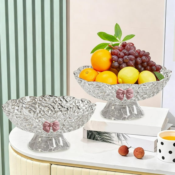 Fruit Plates, Czzoypi Premium Plastic Serving Tray with Detachable Base, 9.84 Inch Square Snack Dish for Candy Vegetables Party Coffee Table