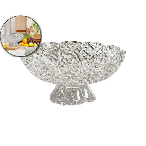 Fruit Plates Plastic Snack Tray with Detachable Base for Vegetables Candy Serving – Clear 9.8x9.8 Inch