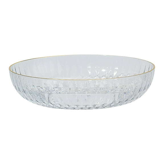 Fruit Plates Set of 1 | Large Capacity 25x25cm Clear Plastic Serving Tray for Snacks Candy & Coffee Table | Non-Slip Round Corners Home Kitchen Decor