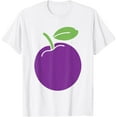 thumbnail image 1 of Fruit Plums small minimalist Fruits simple Plum T-ShirtMen's and women's pure cotton short-sleeved shirts, 1 of 7