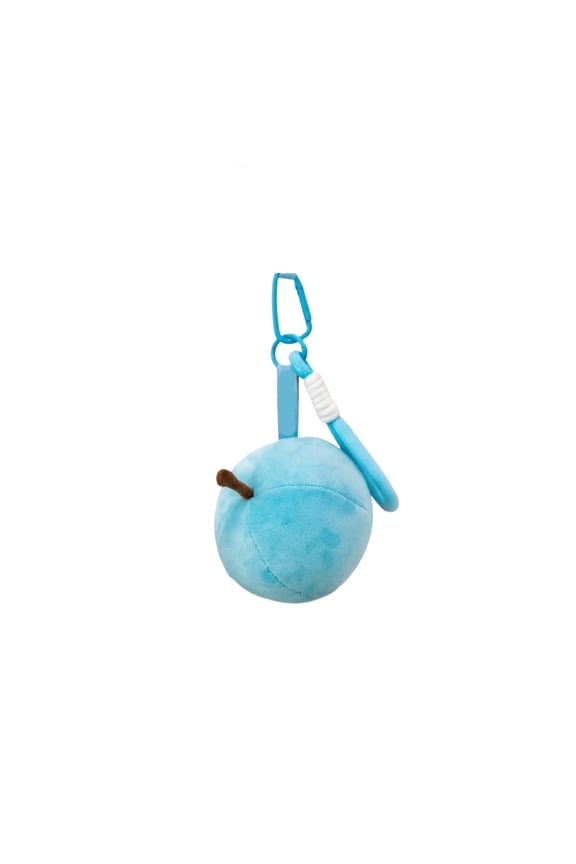 Fruit Plush Keychain Set Apple Shaped Soft Mini Stuffed Pendants for Backpack Bag Decoration Creative Gift Sky Blue