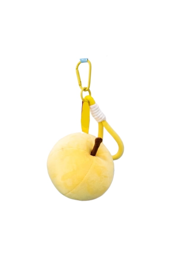 Fruit Plush Keychain Set Apple Shaped Soft Mini Stuffed Pendants for Backpack Bag Decoration Creative Gift Yellow