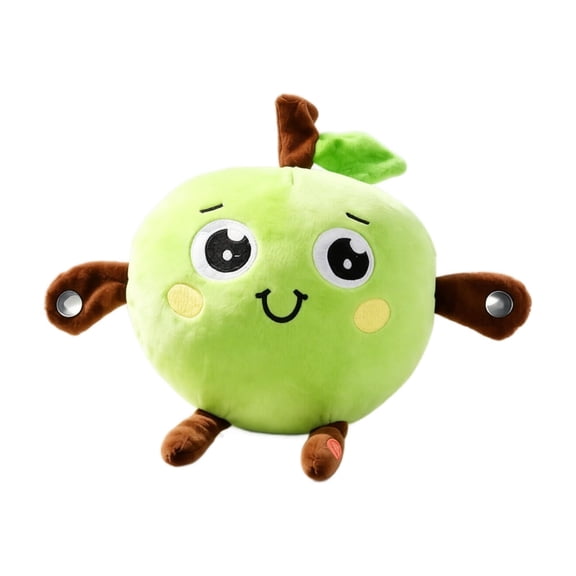 Fruit Plush Toy, Electronic SoundEffect Green Apple Stuffed Toy for Toddler Playtime