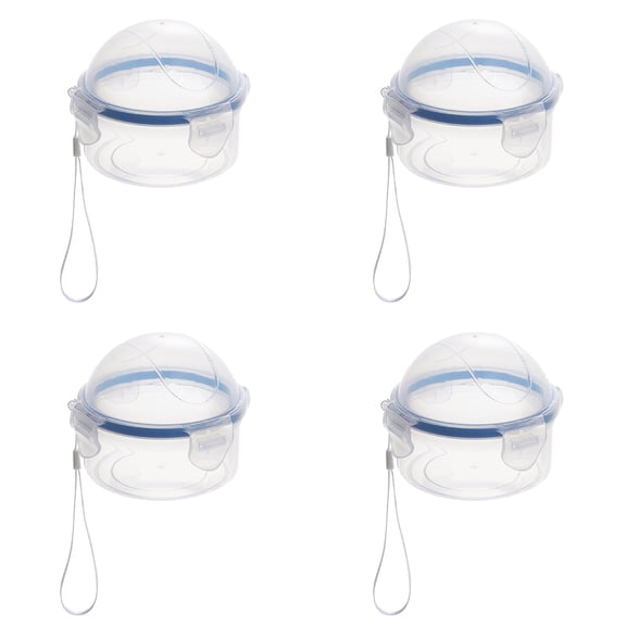 Fruit Preservation Box Storage Box Household Round Sealed Onion Box with Cover Microwave Heating Rice Box, 3.74x3.94 inch, White 4PCS